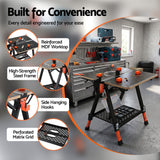 Giantz Portable Folding Work Table 454kg Adjustable Workbench - 45-Degree Angle
