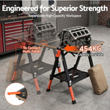Giantz Portable Folding Work Table 454kg Adjustable Workbench - Rear View