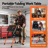 Giantz Portable Folding Work Table 454kg Adjustable Workbench - Low Angle