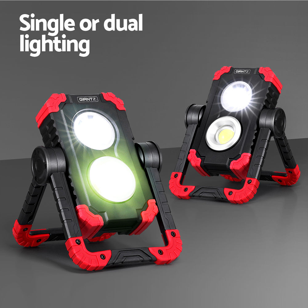 Giantz Portable LED Work Light - Rechargeable Cordless Torch with 360? Rotation and Power Bank??