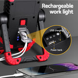 Giantz Portable LED Work Light - Rechargeable Cordless Torch with 360? Rotation and Power Bank??