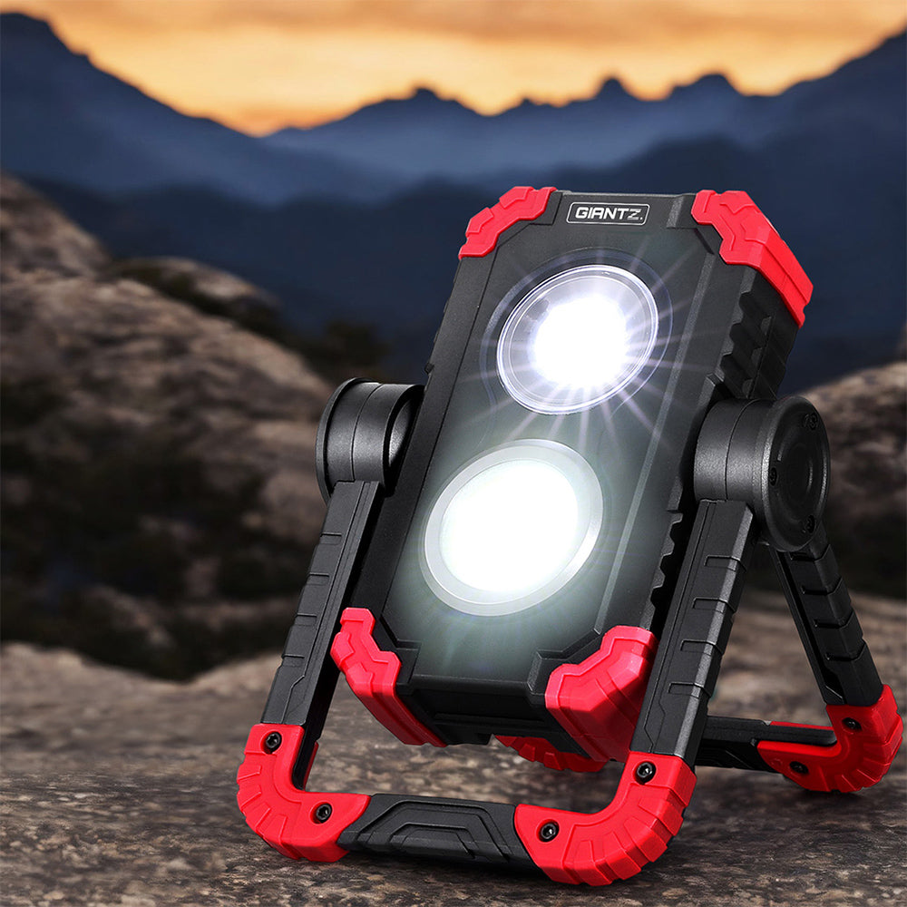 Giantz Portable LED Work Light - Rechargeable Cordless Torch with 360? Rotation and Power Bank??