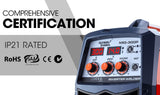 ROSSI 300 Amp MIG Stick Welder, Portable DC Gas Gasless Inverter Welding Machine, 15A Plug - 45-Degree Angle