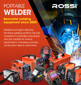 ROSSI 200 Amp Portable Inverter Arc Stick Welder, MMA DC Gas Inverter Welding Machine, 15A Plug - Front View
