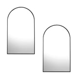 Oikiture Wall Mirrors 86x50cm Arched Black Set of 2