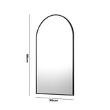 Oikiture Wall Mirrors 86x50cm Arched Black Set of 2 - Top-Down View