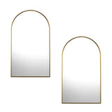 Oikiture Wall Mirrors 86x50cm Arched Gold Set of 2