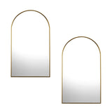 Oikiture Wall Mirrors 86x50cm Arched Gold Set of 2