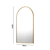 Oikiture Wall Mirrors 86x50cm Arched Gold Set of 2