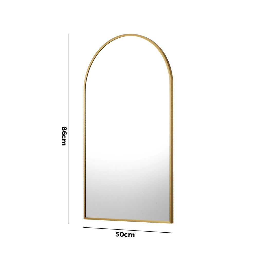 Oikiture Wall Mirrors 86x50cm Arched Gold Set of 2