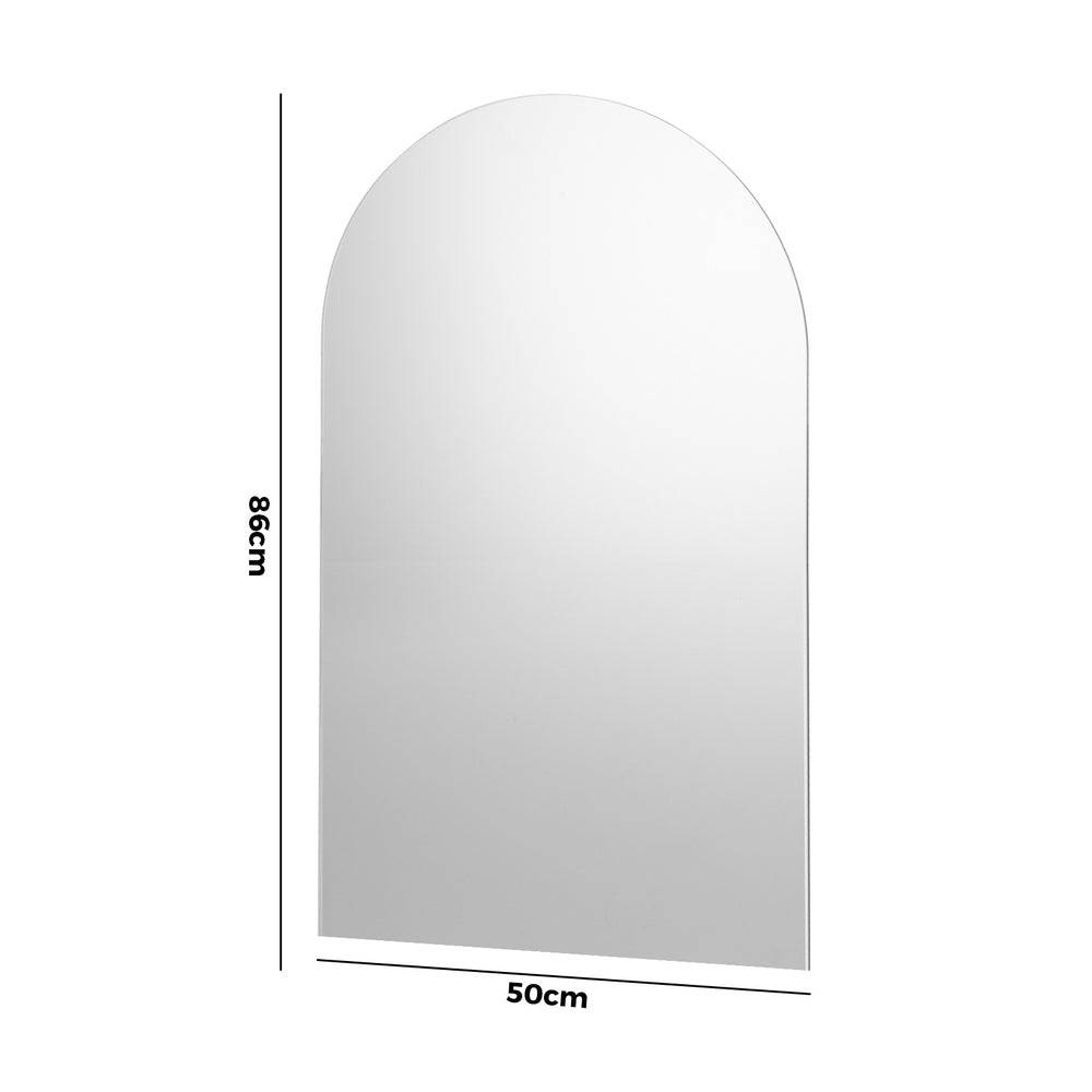 Oikiture 2X Wall Mirrors 86x50cm Arched Bathroom Frameless Mirror