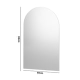 Oikiture 2X Wall Mirrors 86x50cm Arched Bathroom Frameless Mirror - Low Angle