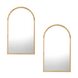 Oikiture Arched Wall Mirrors 86x50cm Wooden Set of 2