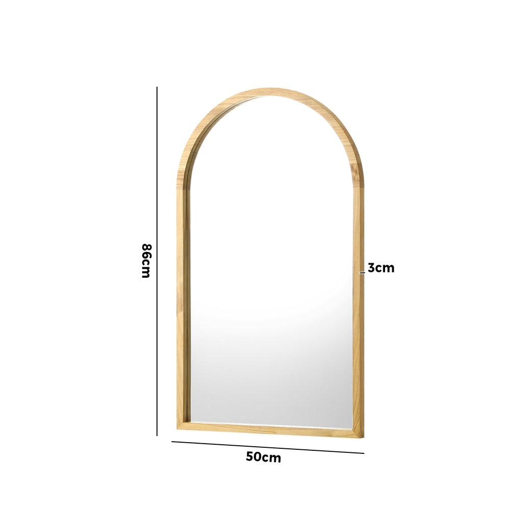 Oikiture Arched Wall Mirrors 86x50cm Wooden Set of 2