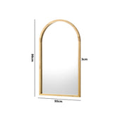 Oikiture Arched Wall Mirrors 86x50cm Wooden Set of 2