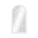 Oikiture Wooden Window Mirror Arched Wall Mirrors 130x70cm White - Side View