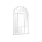 Oikiture Window Mirror Arched Wall Mirrors 76x51cm Wooden White