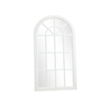 Oikiture Window Mirror Arched Wall Mirrors 76x51cm Wooden White