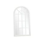 Oikiture 2PC Window Mirror Arched Wall Mirrors 76x51cm Wooden White