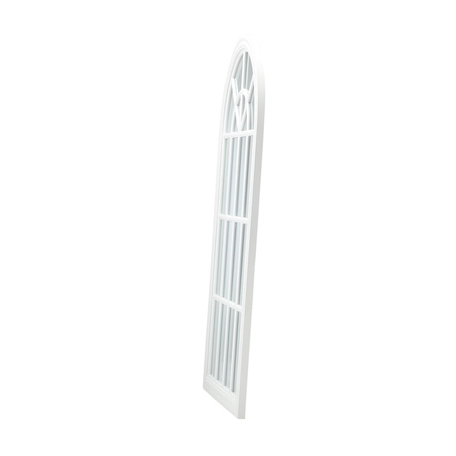 Oikiture 2PC Window Mirror Arched Wall Mirrors 76x51cm Wooden White