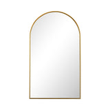 Oikiture Wall Mirror 86x50cm Arched Gold - Front View