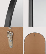 Oikiture Wall Mirror Oval Black 84x50cm - Side View