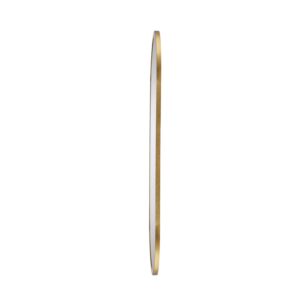 Oikiture Wall Mirror Oval Gold 84x50cm