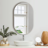 Oikiture Wall Mirror Oval Frameless 84x50cm - Front View