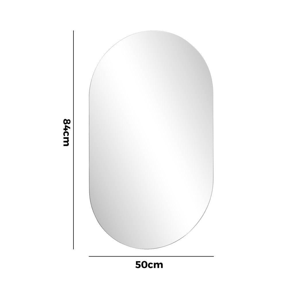 Oikiture Wall Mirror Oval Frameless 84x50cm