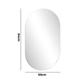 Oikiture Wall Mirror Oval Frameless 84x50cm - Side View