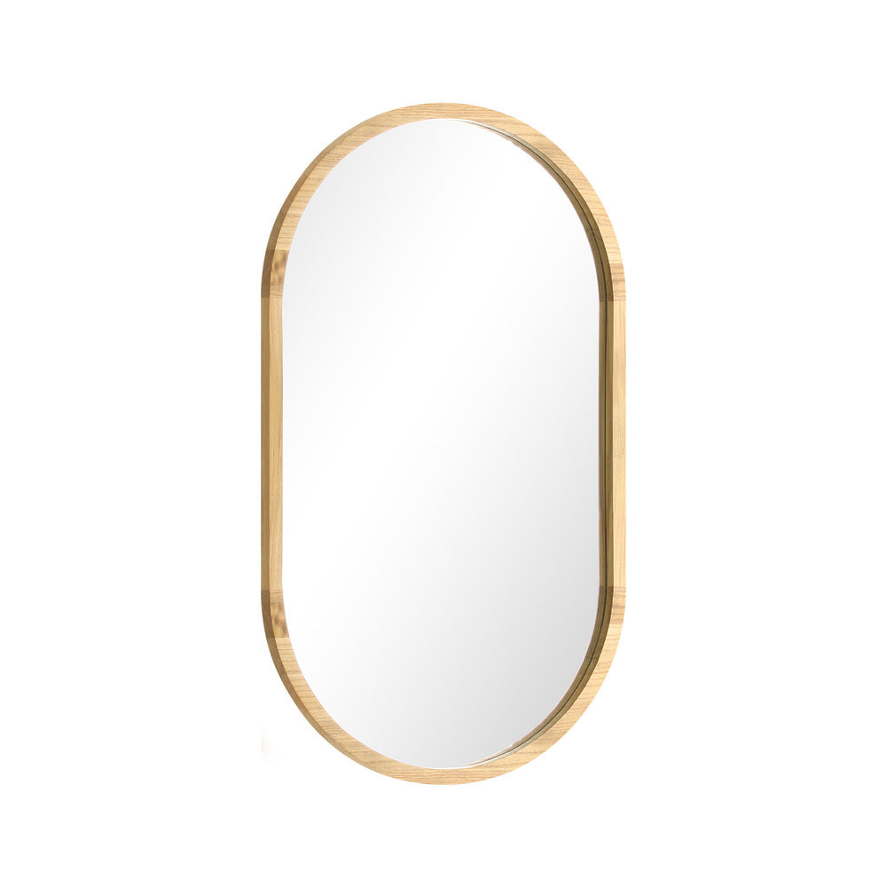 Oikiture Wall Mirror Oval Wooden 84x50cm