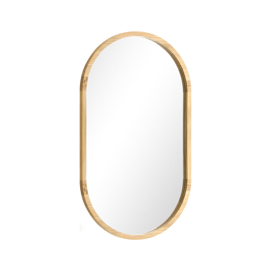 Oikiture Wall Mirror Oval Wooden 84x50cm