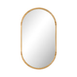 Oikiture Wall Mirror Oval Wooden 84x50cm