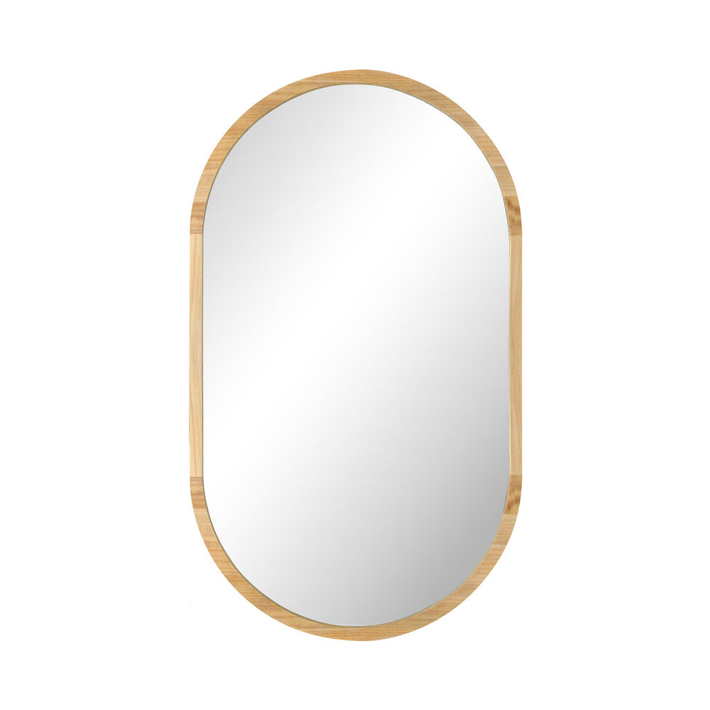 Oikiture Wall Mirror Oval Wooden 84x50cm