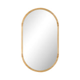 Oikiture Wall Mirror Oval Wooden 84x50cm - Top-Down View