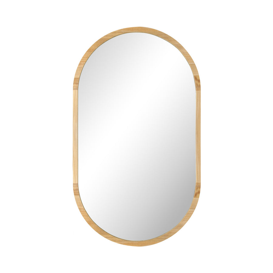 Oikiture Wall Mirror Oval Wooden 84x50cm