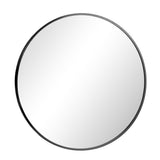 Oikiture Wall Mirror Round 50cm Black - 45-Degree Angle