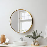 Oikiture Wall Mirror Round 50cm Gold - Extra Image