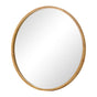 Oikiture Round Wall Mounted Mirror with Wood Frame 50cm