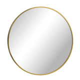 Oikiture 60cm Wall Mirror Round Gold - 45-Degree Angle