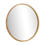 Oikiture Wall Mirror with Wood Frame 60cm Round