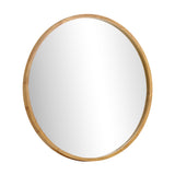 Oikiture Wall Mirror with Wood Frame 60cm Round