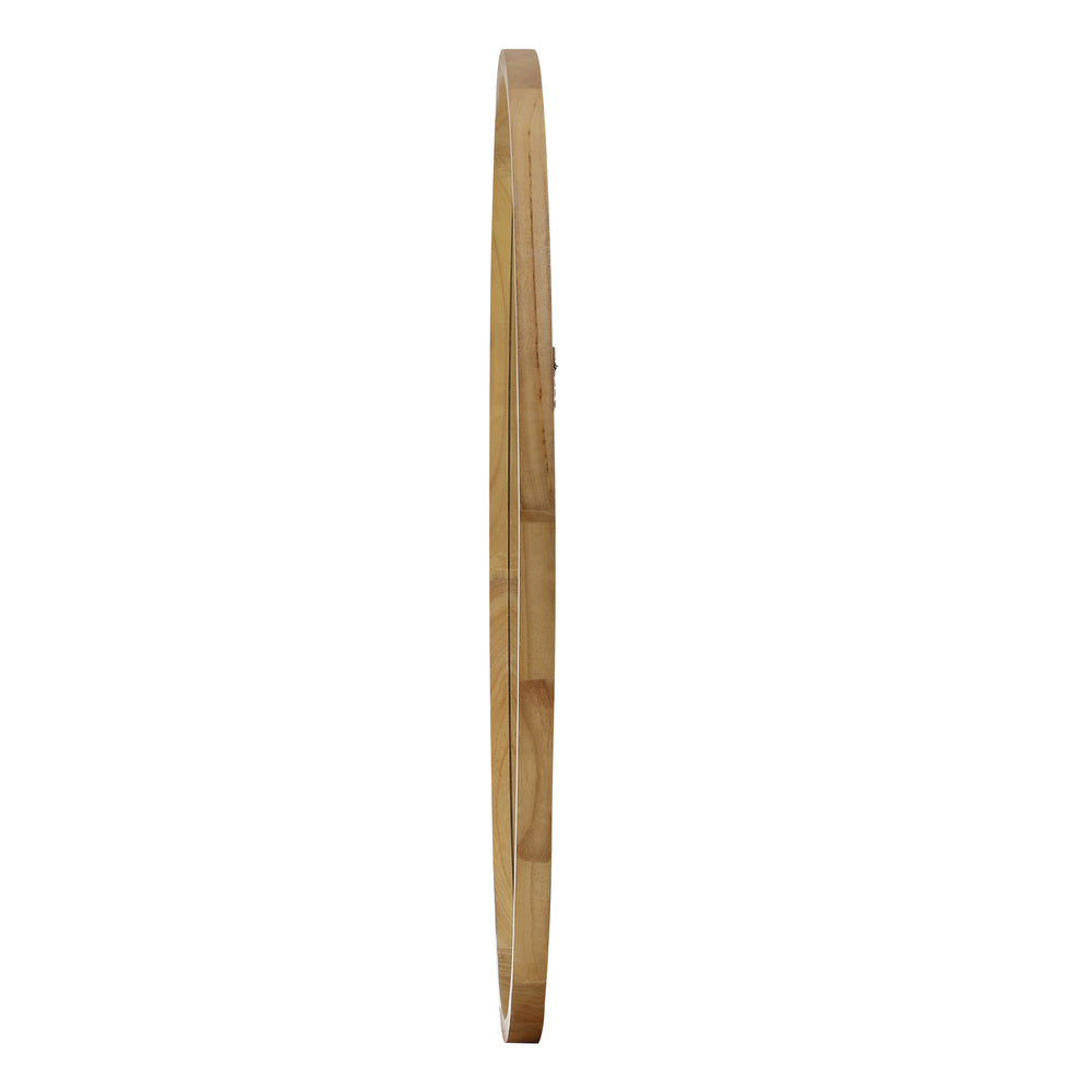 Oikiture Wall Mirror with Wood Frame 60cm Round