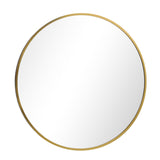 Oikiture Wall Mirror Round 70cm Gold - Top-Down View