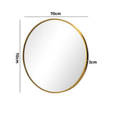 Oikiture Wall Mirror Round 70cm Gold