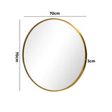 Oikiture Wall Mirror Round 70cm Gold - Low Angle