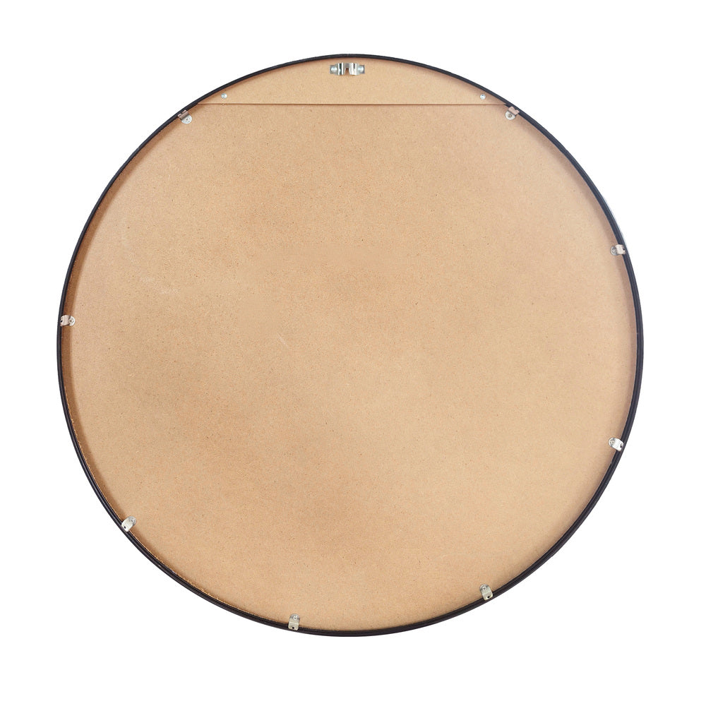 Oikiture Wall Mirror Round Black 80cm