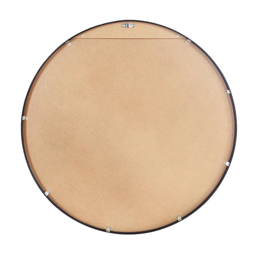Oikiture Wall Mirror Round Black 80cm
