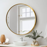 Oikiture Wall Mirror Round 80cm Gold