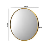 Oikiture Wall Mirror Round 80cm Gold